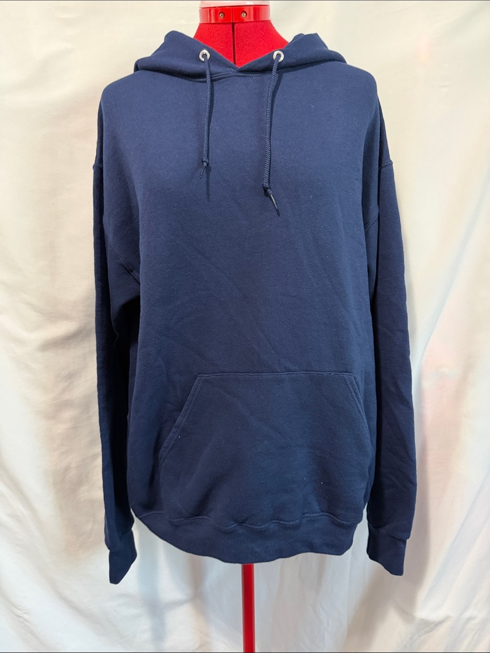 Jerzees Navy Blue Hooded Sweatshirt